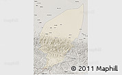 Shaded Relief 3D Map of Pishan, semi-desaturated