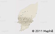 Shaded Relief 3D Map of Pishan, single color outside