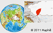 Physical Location Map of Pishan, highlighted parent region