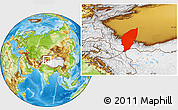 Physical Location Map of Pishan