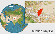 Satellite Location Map of Pishan