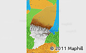 Physical Map of Pishan, political outside