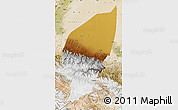 Physical Map of Pishan, satellite outside