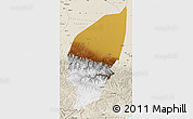Physical Map of Pishan, shaded relief outside