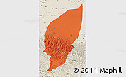 Political Map of Pishan, shaded relief outside