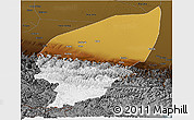 Physical Panoramic Map of Pishan, darken