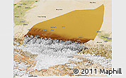 Physical Panoramic Map of Pishan, satellite outside