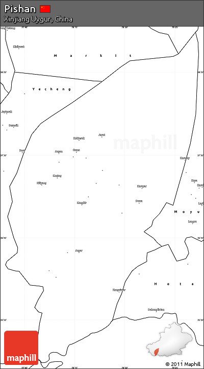 Blank Simple Map of Pishan