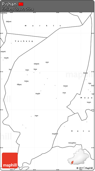 Blank Simple Map of Pishan