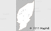 Gray Simple Map of Pishan, cropped outside
