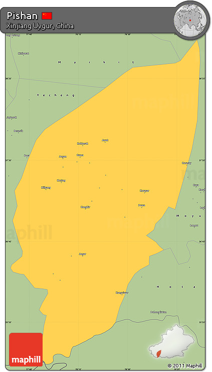 Savanna Style Simple Map of Pishan