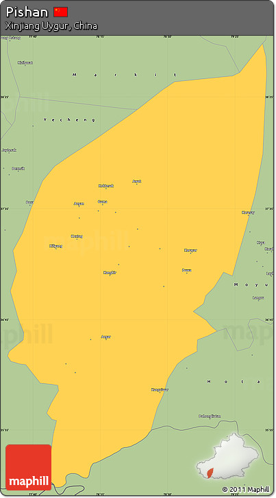 Savanna Style Simple Map of Pishan