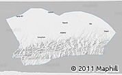 Gray 3D Map of Qapqai, single color outside
