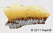 Physical 3D Map of Qapqai, cropped outside
