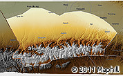Physical 3D Map of Qapqai, darken