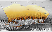 Physical 3D Map of Qapqai, desaturated