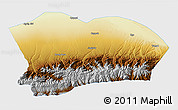 Physical 3D Map of Qapqai, single color outside