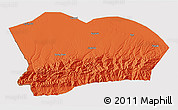 Political 3D Map of Qapqai, cropped outside