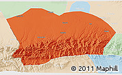 Political 3D Map of Qapqai, lighten