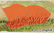 Political 3D Map of Qapqai, satellite outside