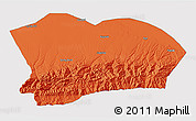 Political 3D Map of Qapqai, single color outside
