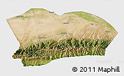 Satellite 3D Map of Qapqai, single color outside