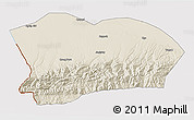 Shaded Relief 3D Map of Qapqai, cropped outside