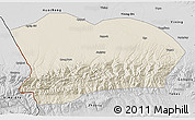 Shaded Relief 3D Map of Qapqai, desaturated