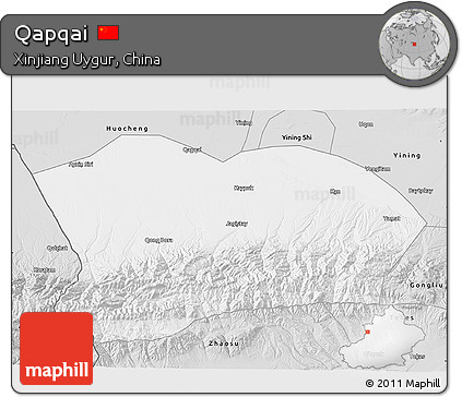 Silver Style 3D Map of Qapqai