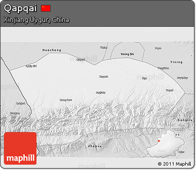 Silver Style 3D Map of Qapqai