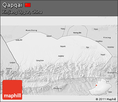 Silver Style 3D Map of Qapqai