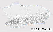 Silver Style 3D Map of Qapqai, single color outside