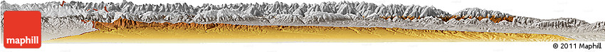 Physical Horizon Map of Qapqai, lighten, semi-desaturated