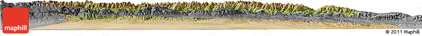 Satellite Horizon Map of Qapqai, desaturated