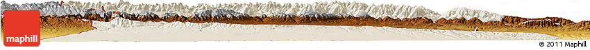 Shaded Relief Horizon Map of Qapqai, physical outside