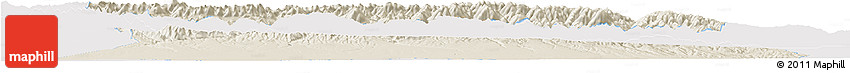 Shaded Relief Horizon Map of Qapqai, single color outside