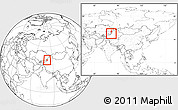 Blank Location Map of Qapqai, within the entire country