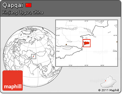 Blank Location Map of Qapqai