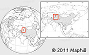 Blank Location Map of Qapqai, highlighted country, within the entire country