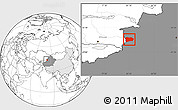 Blank Location Map of Qapqai, highlighted country, highlighted parent region