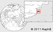 Blank Location Map of Qapqai, highlighted country