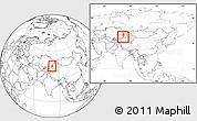 Blank Location Map of Qapqai, highlighted parent region, within the entire country