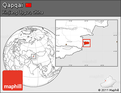 Blank Location Map of Qapqai, highlighted parent region