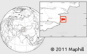 Blank Location Map of Qapqai, highlighted parent region
