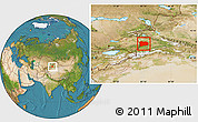 Satellite Location Map of Qapqai