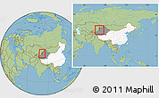 Savanna Style Location Map of Qapqai, highlighted country, highlighted parent region, within the entire country