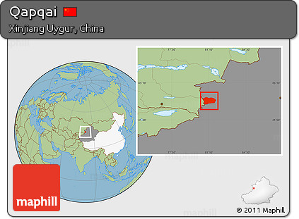 Savanna Style Location Map of Qapqai, highlighted country, highlighted parent region