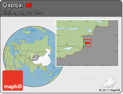 Savanna Style Location Map of Qapqai, highlighted country, highlighted parent region