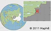 Savanna Style Location Map of Qapqai, highlighted country, highlighted parent region