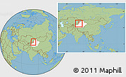 Savanna Style Location Map of Qapqai, highlighted parent region, within the entire country